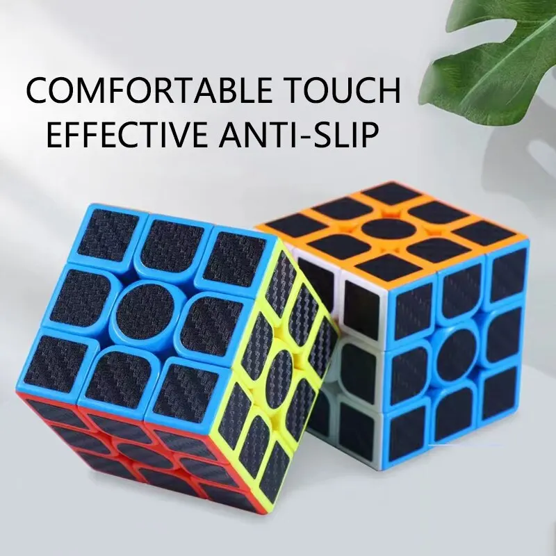Karbon Fiber etiket 3x3x3 sihirli küp profesyonel hız Cubo Magico eğitim hediyeler çocuklar parmak dekompresyon bulmaca oyuncaklar