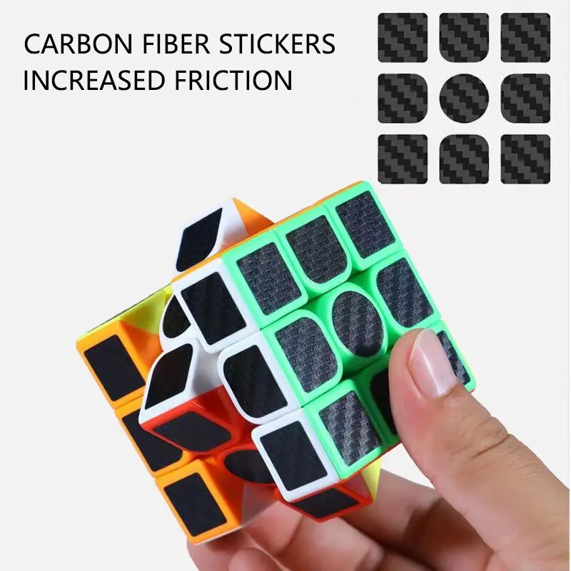 Karbon Fiber etiket 3x3x3 sihirli küp profesyonel hız Cubo Magico eğitim hediyeler çocuklar parmak dekompresyon bulmaca oyuncaklar