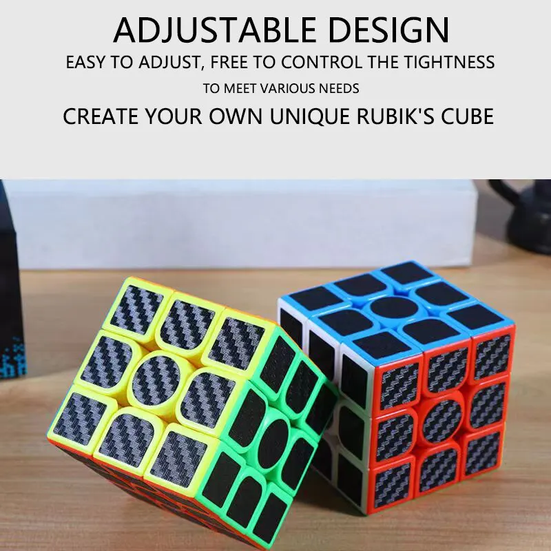Karbon Fiber etiket 3x3x3 sihirli küp profesyonel hız Cubo Magico eğitim hediyeler çocuklar parmak dekompresyon bulmaca oyuncaklar