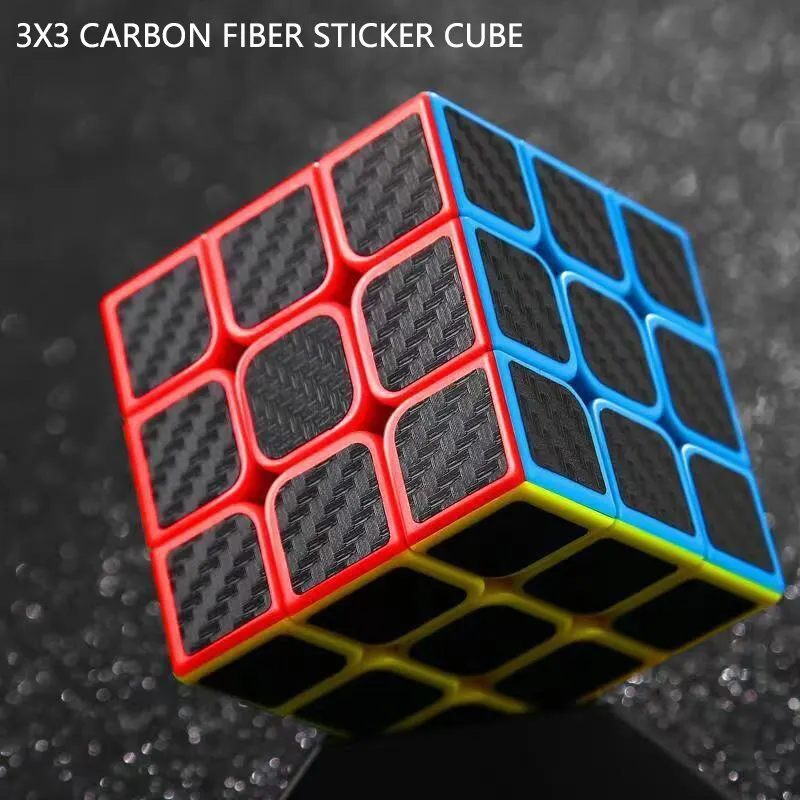 Karbon Fiber etiket 3x3x3 sihirli küp profesyonel hız Cubo Magico eğitim hediyeler çocuklar parmak dekompresyon bulmaca oyuncaklar