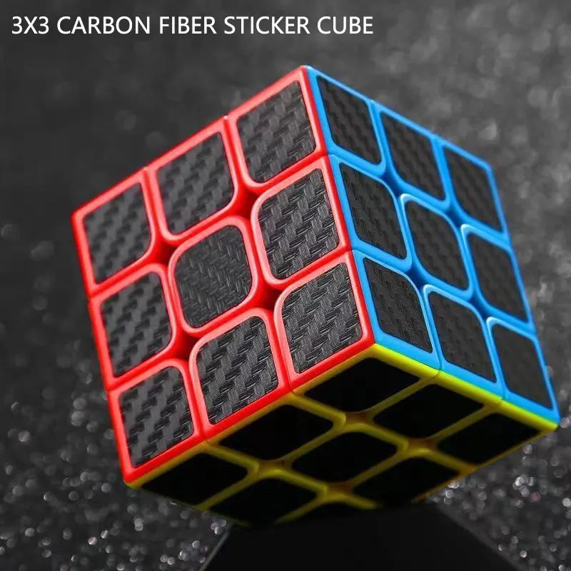 Karbon Fiber etiket 3x3x3 sihirli küp profesyonel hız Cubo Magico eğitim hediyeler çocuklar parmak dekompresyon bulmaca oyuncaklar