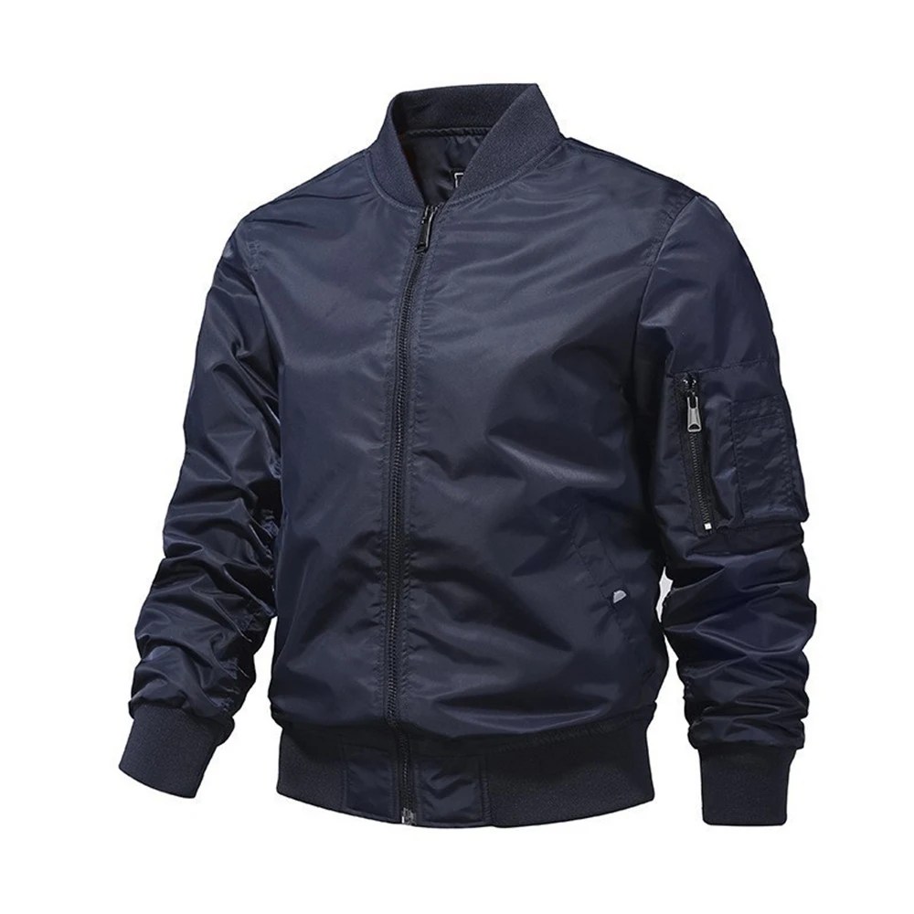 Katı renk bombacı ceket erkekler moda Aviator beyzbol ceket yeni dış giyim bahar sonbahar Ropa Hombre ceketler erkekler için S-5XL