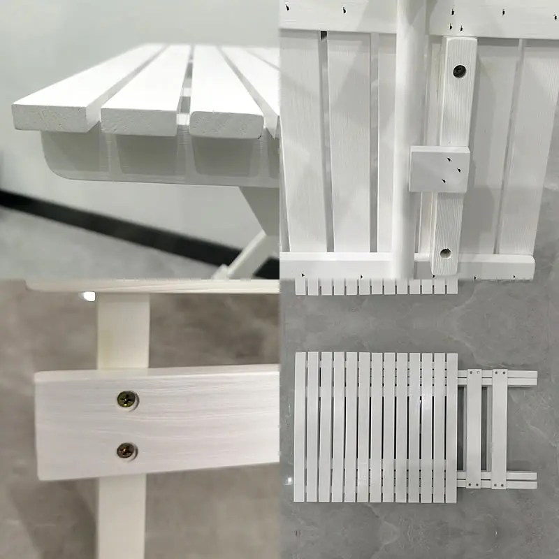Katlanır kare masa, kare beyaz Modern ev dekorasyonu sehpa oturma odası, yatak odası ve balkon, montajı kolay - Görsel 4