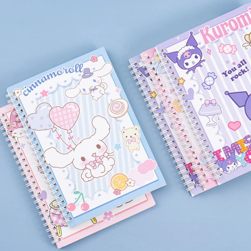 Kawaii Sanrio Coil mi bobin dizüstü A5 dizüstü egzersiz kitabı kız sevimli kırtasiye Learning moroll öğrenme kırtasiye not defteri günlüğü