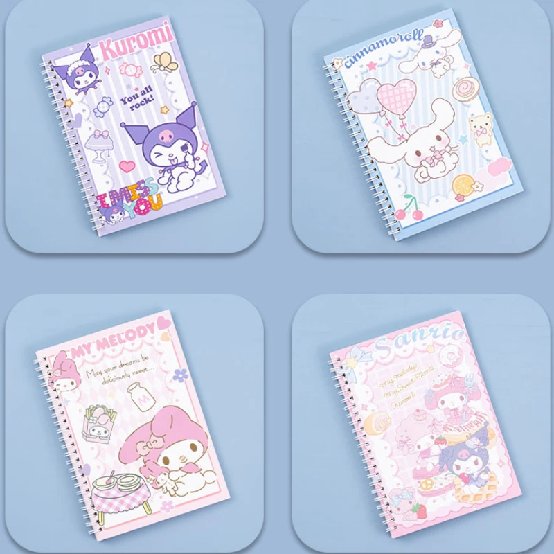 Kawaii Sanrio Coil mi bobin dizüstü A5 dizüstü egzersiz kitabı kız sevimli kırtasiye Learning moroll öğrenme kırtasiye not defteri günlüğü
