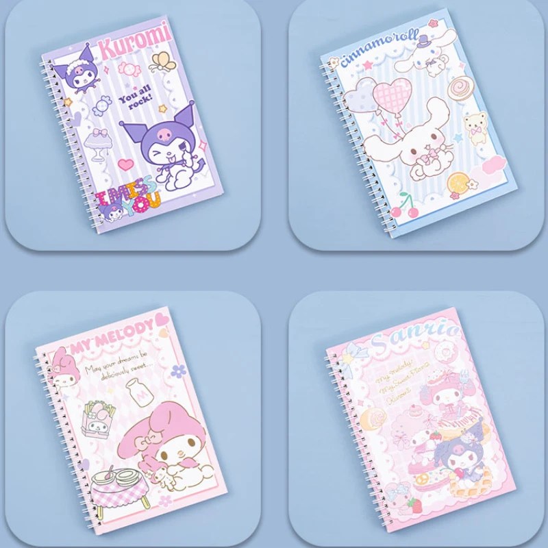Kawaii Sanrio Coil mi bobin dizüstü A5 dizüstü egzersiz kitabı kız sevimli kırtasiye Learning moroll öğrenme kırtasiye not defteri günlüğü - Görsel 5