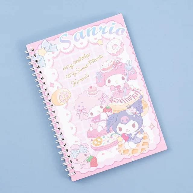 Kawaii Sanrio Coil mi bobin dizüstü A5 dizüstü egzersiz kitabı kız sevimli kırtasiye Learning moroll öğrenme kırtasiye not defteri günlüğü