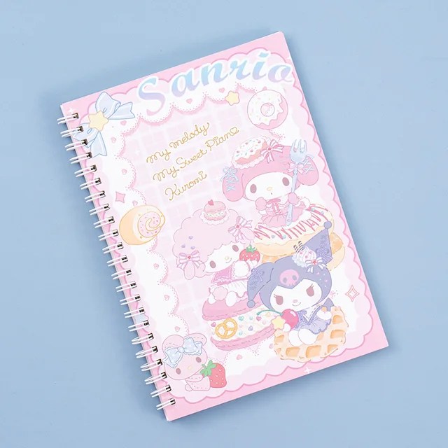 Kawaii Sanrio Coil mi bobin dizüstü A5 dizüstü egzersiz kitabı kız sevimli kırtasiye Learning moroll öğrenme kırtasiye not defteri günlüğü - Görsel 7