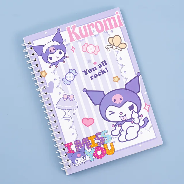 Kawaii Sanrio Coil mi bobin dizüstü A5 dizüstü egzersiz kitabı kız sevimli kırtasiye Learning moroll öğrenme kırtasiye not defteri günlüğü
