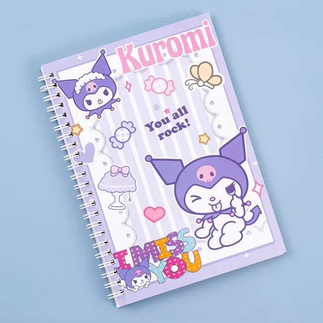 Kawaii Sanrio Coil mi bobin dizüstü A5 dizüstü egzersiz kitabı kız sevimli kırtasiye Learning moroll öğrenme kırtasiye not defteri günlüğü - Görsel 6
