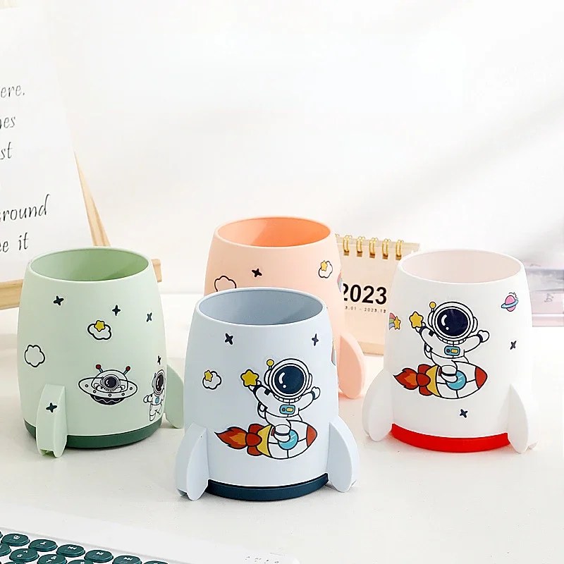 Kawaii roket kalem Pot tutucu fırça saklama kabı masa düzenleyici İşlevli washi bant kırtasiye ofis malzemeleri