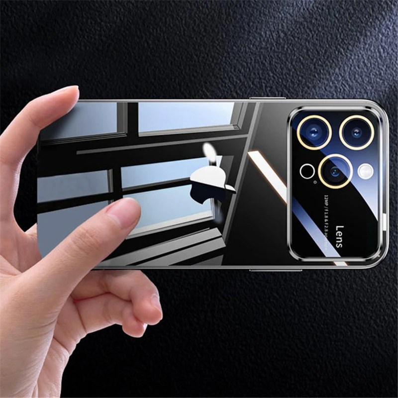 Lüks kaplama temizle sert PC cam Lens kamera koruma kılıfı iPhone 15 13 11 12 14 Pro Max şeffaf tampon tam kapak - Görsel 2