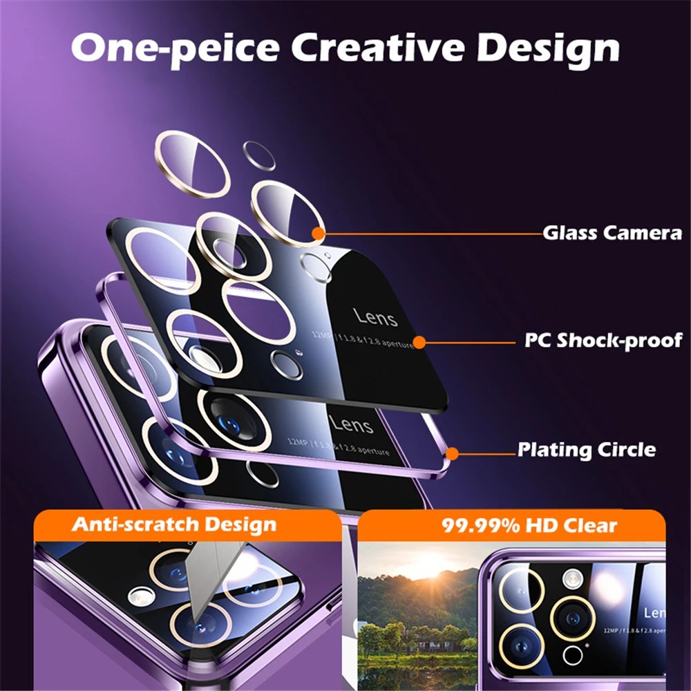 Lüks kaplama temizle sert PC cam Lens kamera koruma kılıfı iPhone 15 13 11 12 14 Pro Max şeffaf tampon tam kapak - Görsel 3
