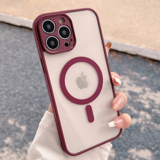 Lüks manyetik kablosuz şarj için Magsafe durumda iPhone 15 14 13 12 11 Pro X XR XS Max 7 8 artı darbeye yumuşak tampon kapak - Görsel 16