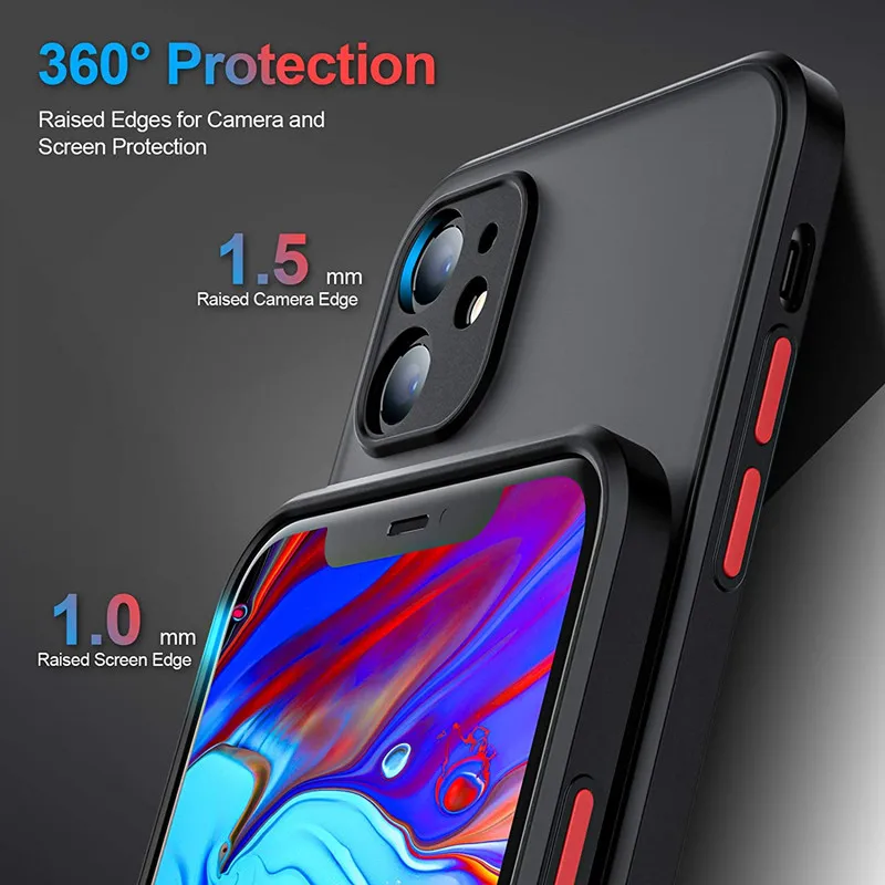 Lüks mat şeffaf TPU kare telefon kılıfı için iPhone 15 14 13 12 11 Pro Max Mini XS XR X 8 artı SE 2020 ihard sert PC kapak