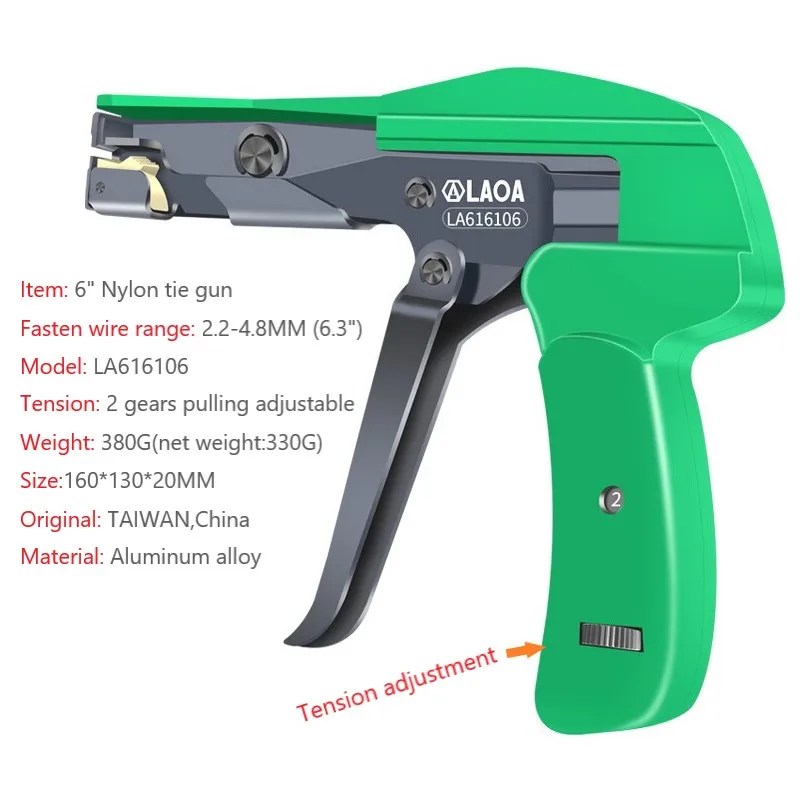 LAOA kablo bağı silah kesme sabitleme aracı genişliği 2.2 ila 4.8MM naylon sıkma kelepçe hattı otomatik gerginlik kesme