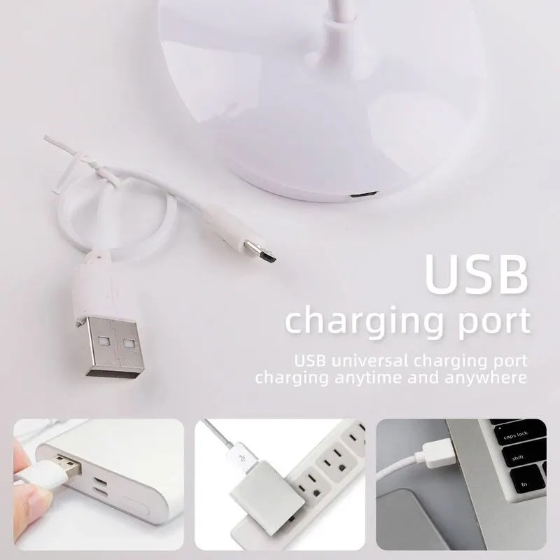 LED masaüstü masa lambası USB şarj edilebilir aydınlatma göz koruma odası gece lambası yatak odası başucu öğrenci okuma lambası - Görsel 3