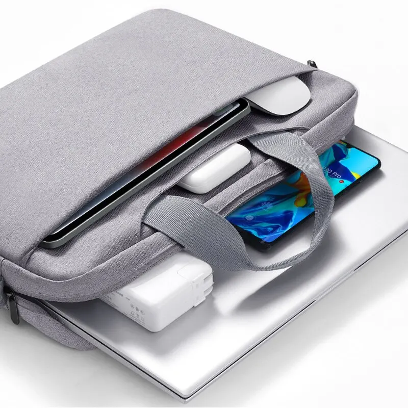 Laptop çantası 14 15 inç su geçirmez Laptop kol çantası omuz askıları ile kolu dizüstü bilgisayar kasası evrak