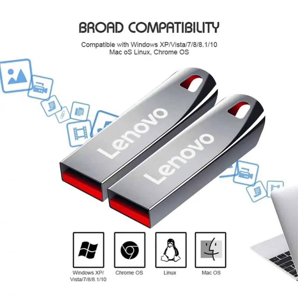 Lenovo 2TB Usb3.0 Flash sürücüler yüksek hızlı Metal Pendrive taşınabilir su geçirmez bellek Usb Flash Disk bilgisayar depolama cihazları için - Görsel 3