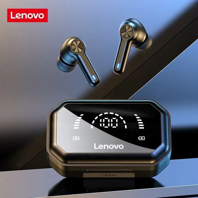 Lenovo LP3 Pro kulaklık TWS Bluetooth 5.0 kablosuz HIFI müzik kulaklık ekran 1200mAh pil kulaklıklar oyun kulaklıklar