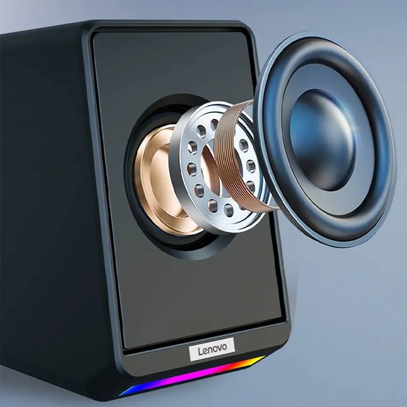 Lenovo TS38 kablolu masaüstü hoparlörler 3.5mm USB Stereo Surround müzik RGB bilgisayar PC hoparlörler için oyun hoparlörler ses çubuğu - Görsel 6