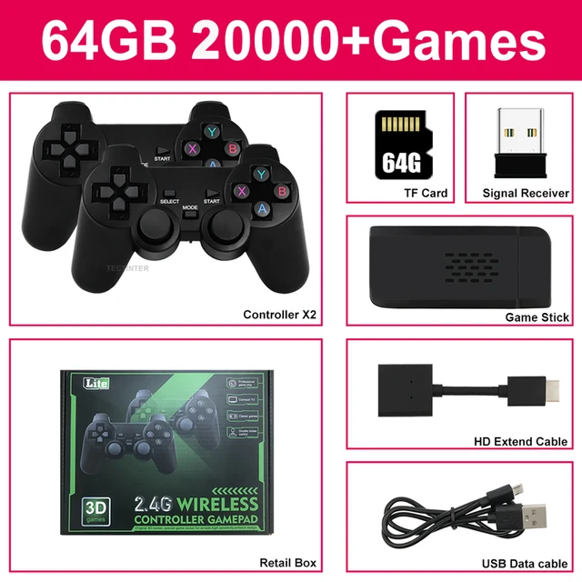 M8 Video oyunu konsolu 4K HD dahili 20000 oyunları kablosuz denetleyici TV oyun sopa Retro el oyun oyuncu Dropshipping
