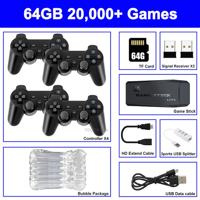 M8 Video oyunu konsolu 4K HD dahili 20000 oyunları kablosuz denetleyici TV oyun sopa Retro el oyun oyuncu Dropshipping