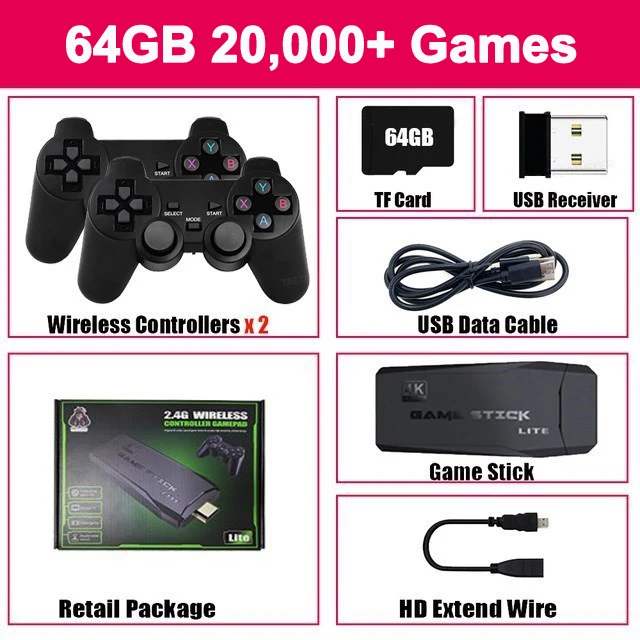 M8 Video oyunu konsolu 4K HD dahili 20000 oyunları kablosuz denetleyici TV oyun sopa Retro el oyun oyuncu Dropshipping