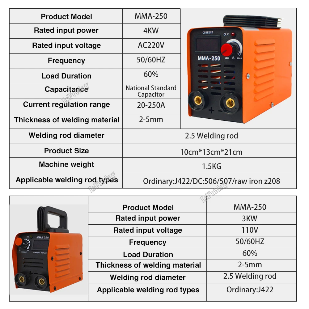MMA250 Mini KAYNAK MAKINESİ invertör elektrikli kaynak makinesi KAYNAK MAKINESİ 110v 220v ayarlanabilir akım 20-250A el ark kaynak ekipmanları