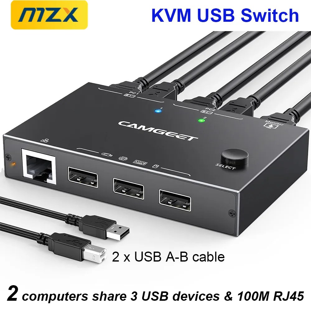 MZX KVM anahtarı RJ45 Ethernet HDMI yerleştirme istasyonu 4K USB Hub Splitter bilgisayar dizüstü PC masaüstü aksesuarları Switcher seçici