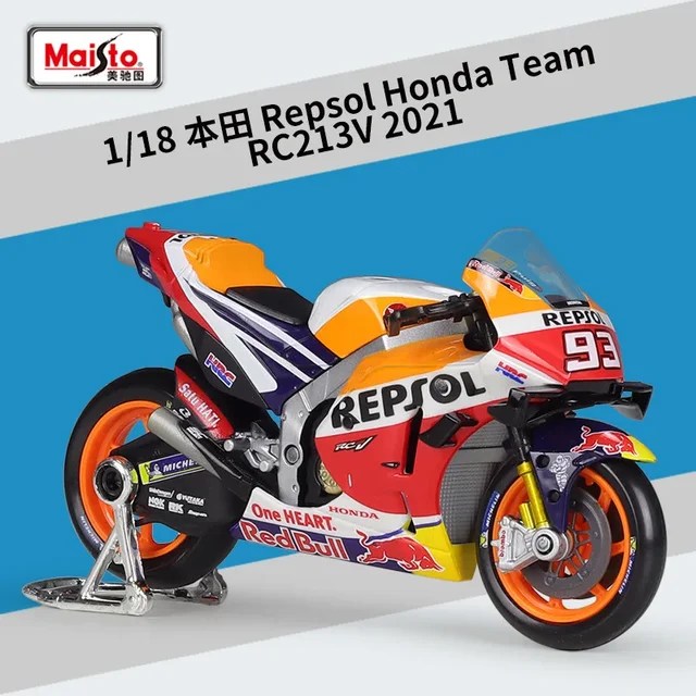 Maisto 1:18 Repsol Honda takımı Rc213v 2021 #93 #44 Marc Moto z Moto Gp yarış döküm alaşım motosiklet modeli koleksiyonu hediye oyuncak - Görsel 14