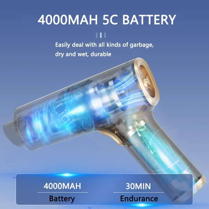 Makine aksesuarları için 2023 siklon filtre şarj edilebilir pil el güçlü kablosuz araba elektrikli süpürge Mini yıkama araba için