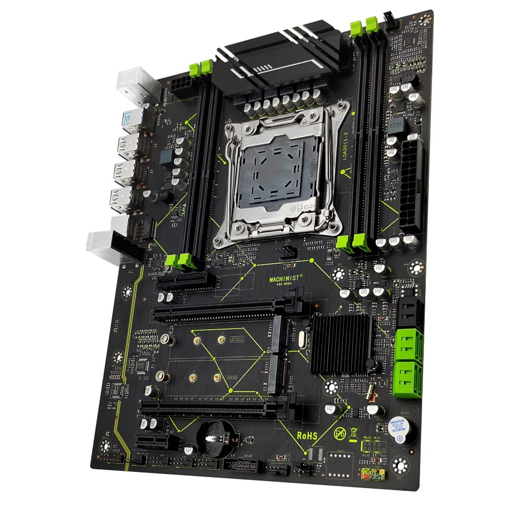 Makinist X99 MR9A anakart LGA 2011-3 destek Xeon E5 2666 2670 2667 V3 V4 serisi işlemci CPU DDR4 RAM bellek ATX NVME M.2 - Görsel 6