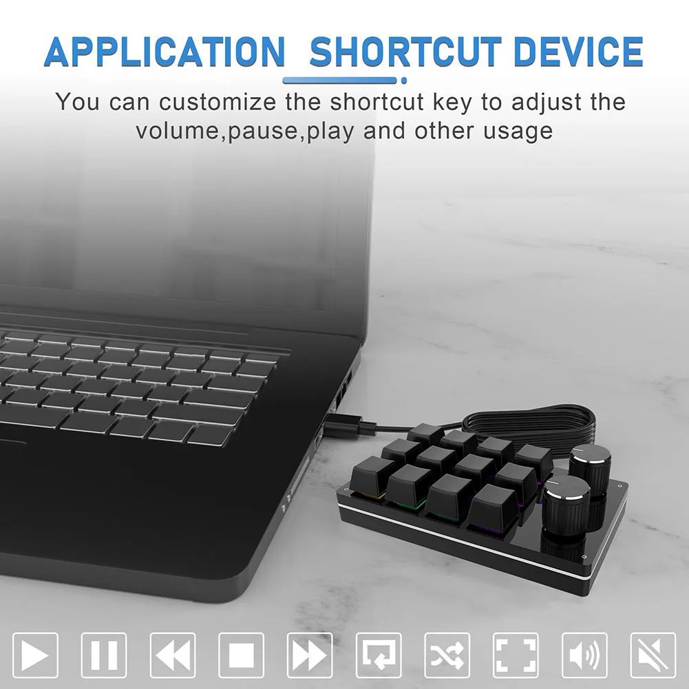 Makro özel oyun klavyesi topuzu 3 / 4 / 6 / 9 /12 tuşları programlanabilir Hotswap tek elle mekanik tuş takımı PS çizim