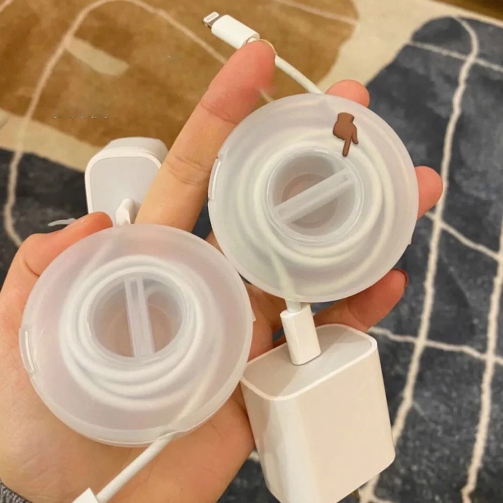 Mat şeffaf yuvarlak tel sarıcı kutusu taşınabilir veri kablosu saklama kutusu kablo konteyner USB şarj aleti tutucu tel yönetimi kutusu - Görsel 1