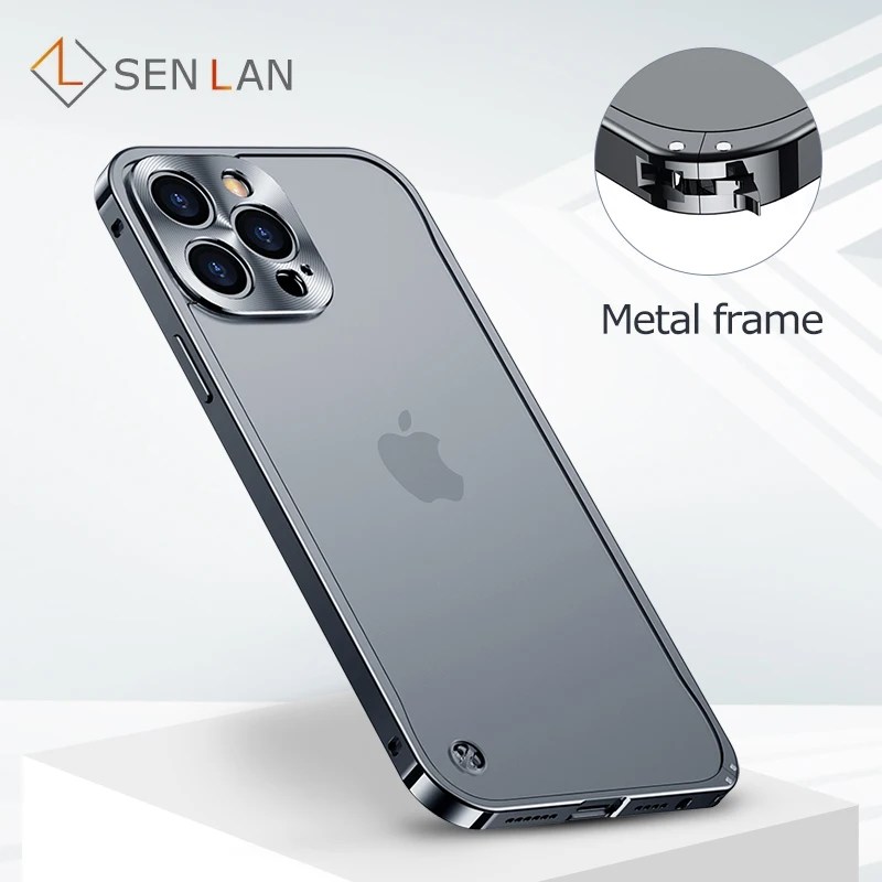Metal telefon kılıfı için IPhone 12 13 14 15 Pro Max kapak 15 artı manyetik alüminyum çerçeve telefon kabuk için ii11 12 13 Pro Max Mini