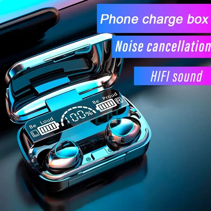 Mic kulakiçi iptal telefon gürültü için şarj kutusu ile TWS kablosuz Bluetooth kulaklık kablosuz kulaklıklar Bluetooth kulaklık