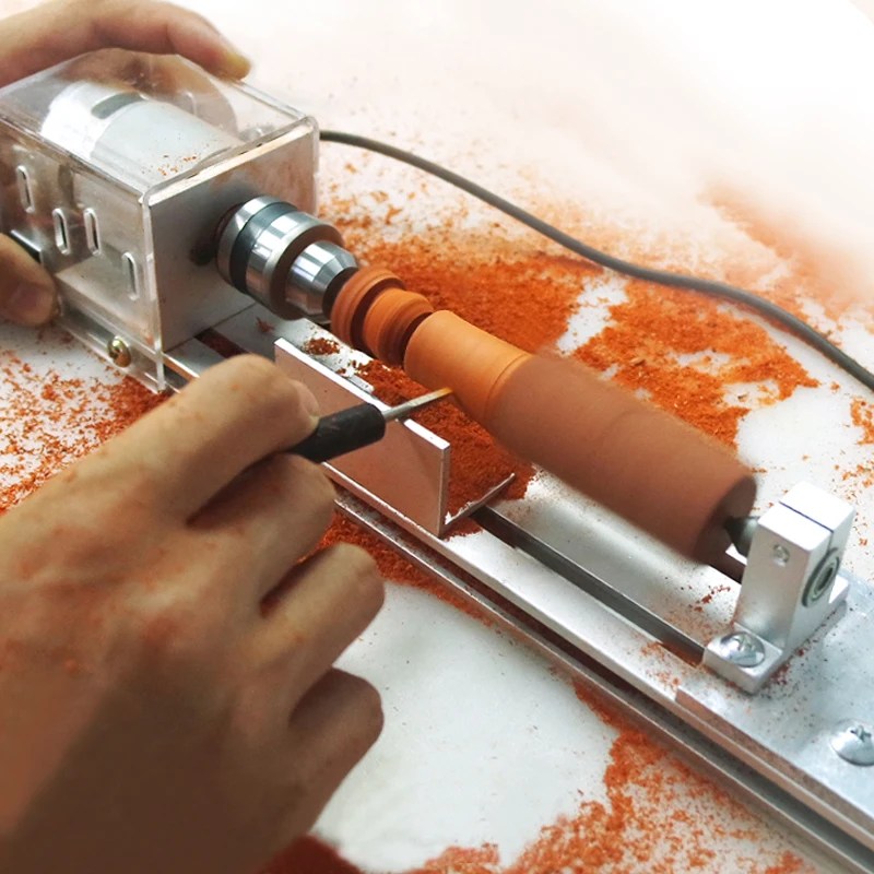 Mini ahşap torna makinesi, kendi başına minyatür budddha inci torna taşlama parlatma boncuk ahşap matkap döner alet 12-24VDC