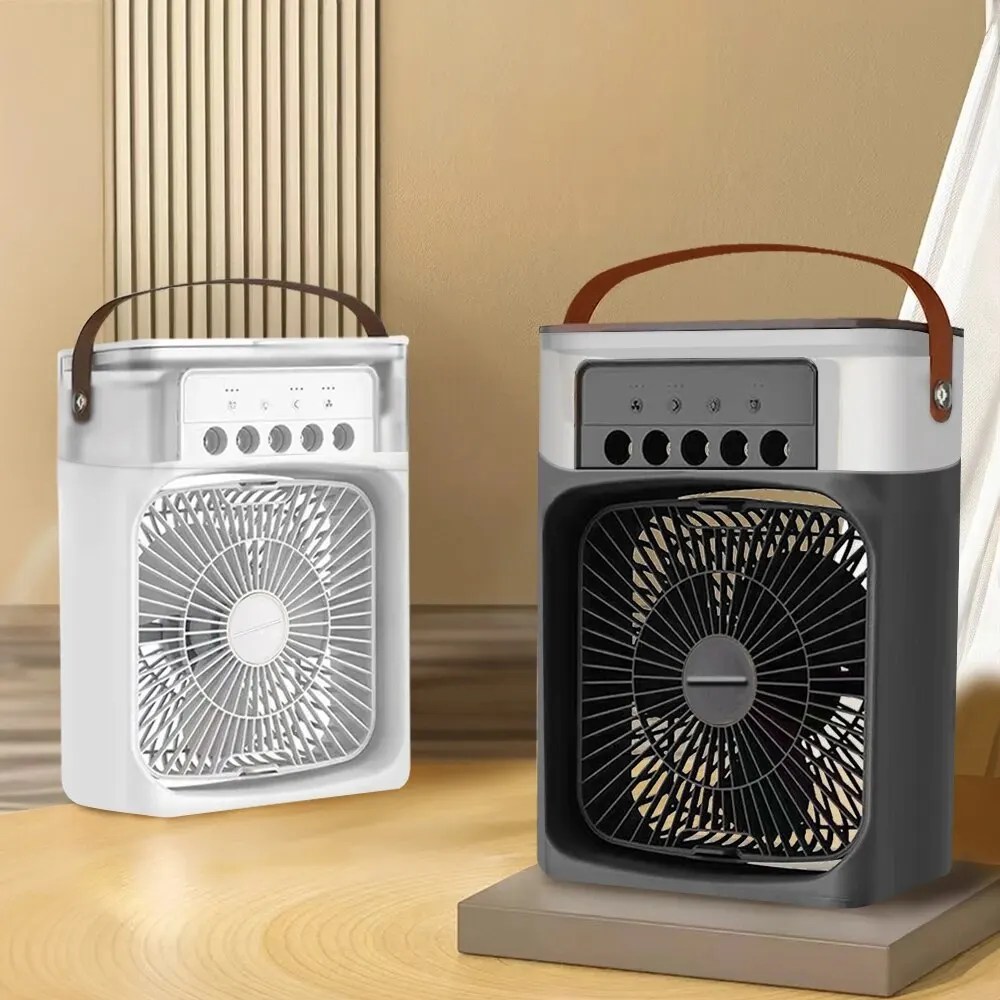 Mini klima USB su su buharlı vantilatör 7 renkler LED ışık nemlendirme Fan ev sprey hava Fan masası HAVA SOĞUTUCU soğutma fanı - Görsel 3