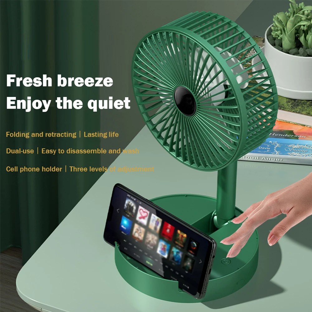 Mini masaüstü katlanabilir Fan taşınabilir şarj ev 3 dişli 2000mAh elektrikli Fan ayarlanabilir klima soğutma fanı telefon tutucu