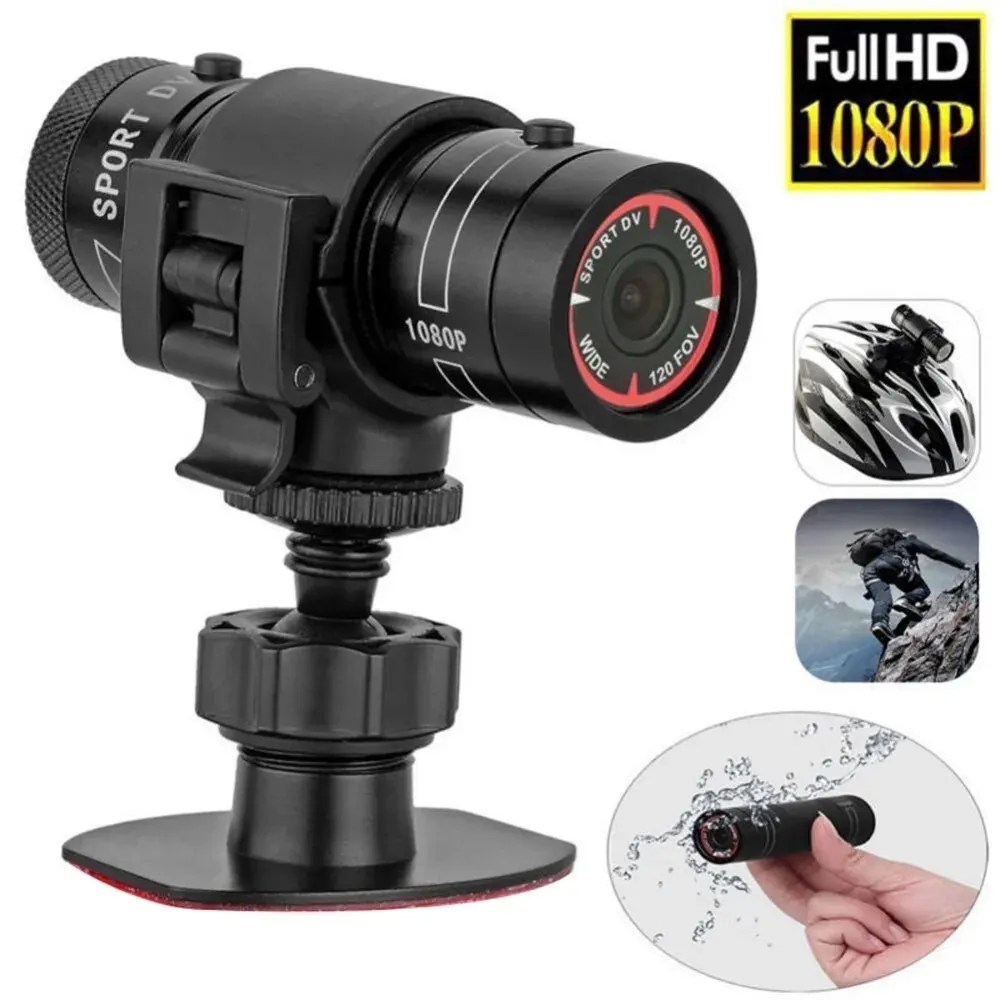 Mini spor DV eylem spor kamera el feneri kask Full HD 1080P Video bisiklet için Ideal, döngüsü, motosiklet su geçirmez kamera