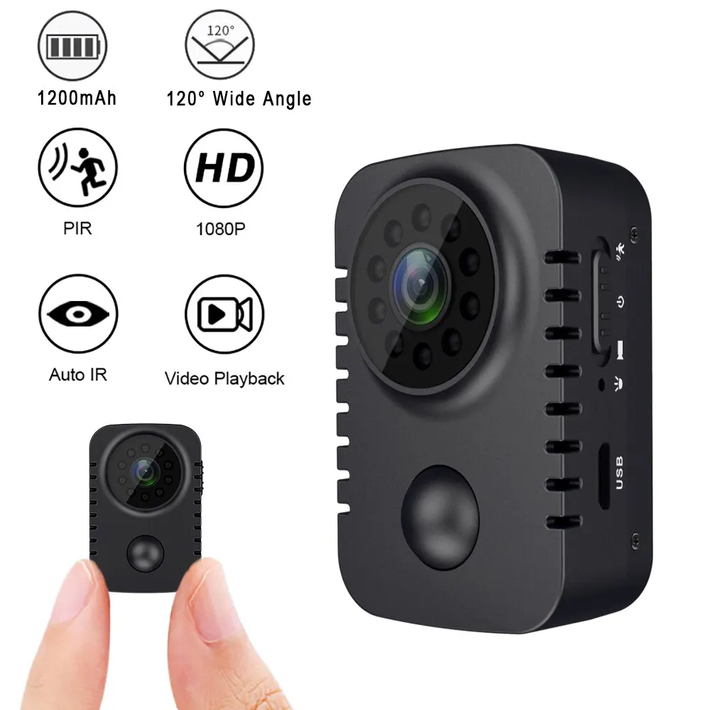 Mini vücut kamerası 1080P Full HD akıllı güvenlik cep gece görüş hareket bulgulama kamera arabalar için bekleme PIR Video kaydedici