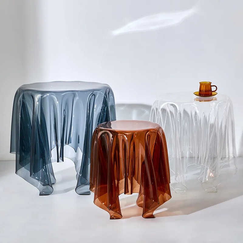 Minimalist Modern yaratıcı ev şeffaf sehpa başucu masa açık sihirli eğlence moda küçük yuvarlak masa