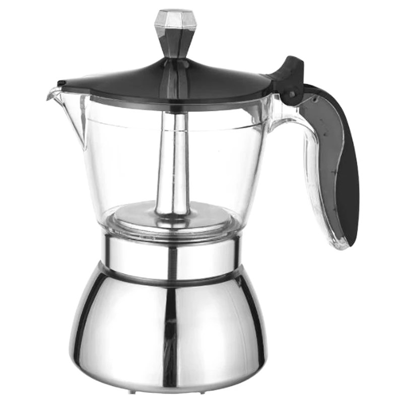 Moka Pot, 4 bardak Stovetop Espresso makinesi-küba kahve Percolator makinesi Premium Moka İtalyan Espresso kahve makinesi