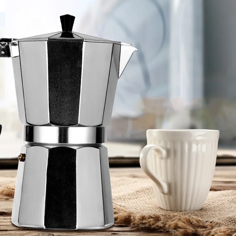 Moka cezvesi Espresso Latte Percolator soba kahve makinesi Espresso Pot İtalyan kahve makinesi 50/300/450ml alüminyum