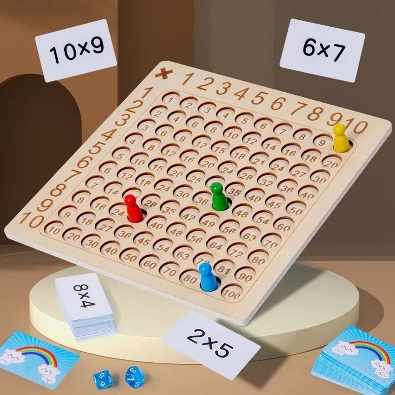 Montessori çarpma ahşap tahta oyunu çocuklar öğrenme eğitici oyuncaklar 99 çarpma tablosu matematik ek öğretim yardımcıları