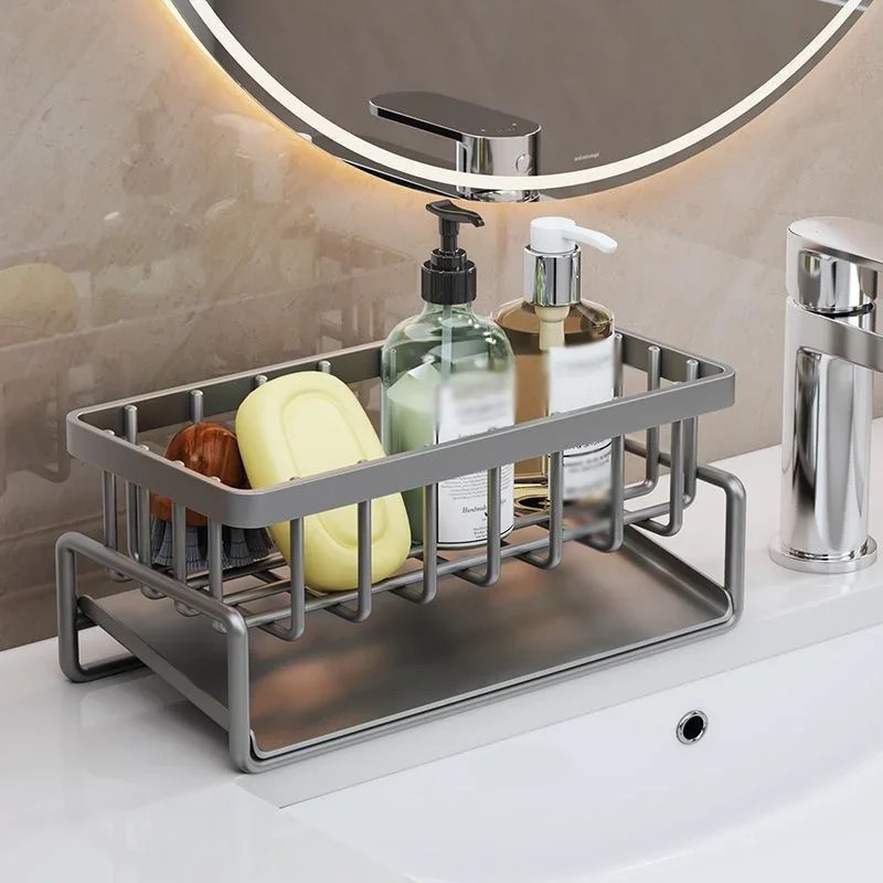 Mutfak lavabo drenajı raf organizatör paslanmaz çelik kendinden boşaltma lavabo raf sabun sünger tutucu Dishcloth havlu askısı filtre sepeti - Görsel 4