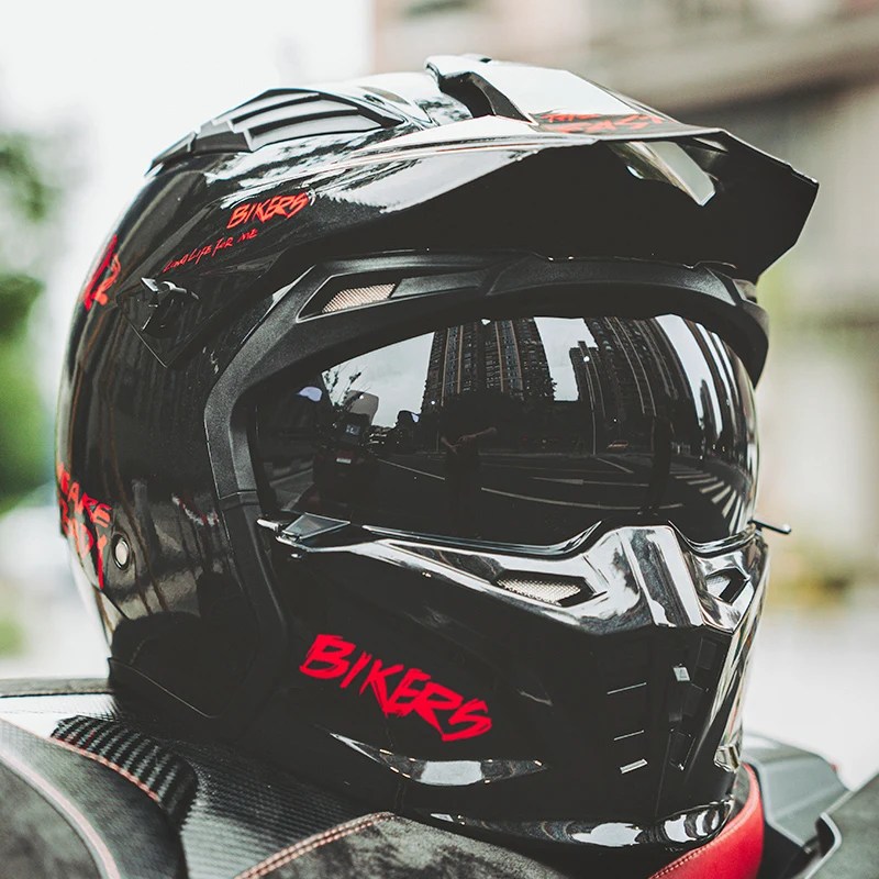 ORZ Retro kask motosiklet tam kask erkek kadın yaz lokomotif dört mevsim ralli yıkım kombinasyonu kaskları