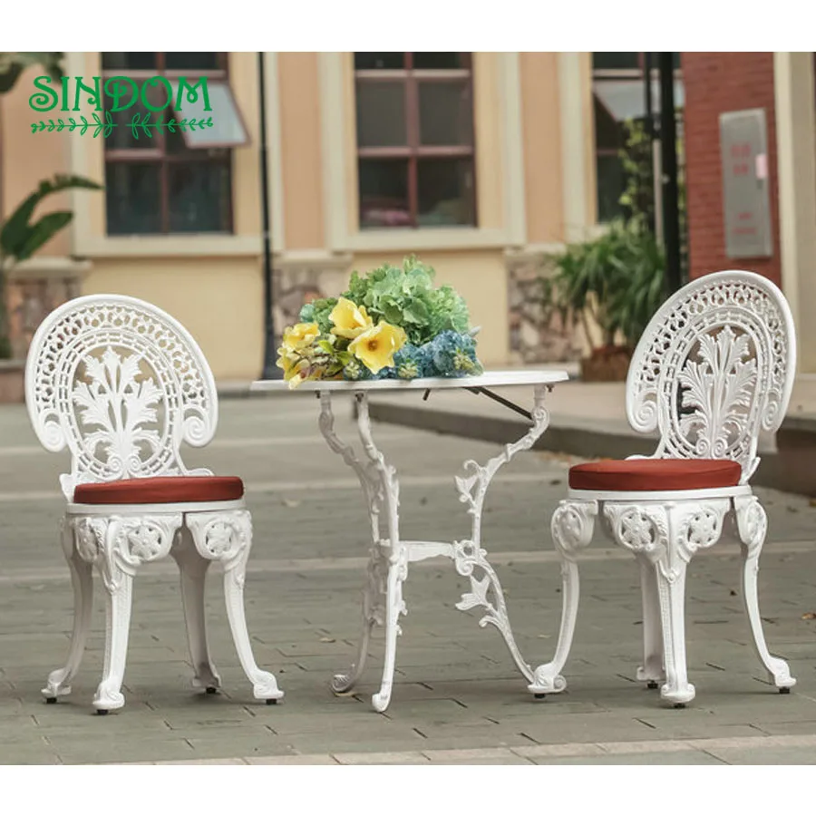 Oldukça kaliteli kahve balkon Metal bahçe seti masa sandalye takımı