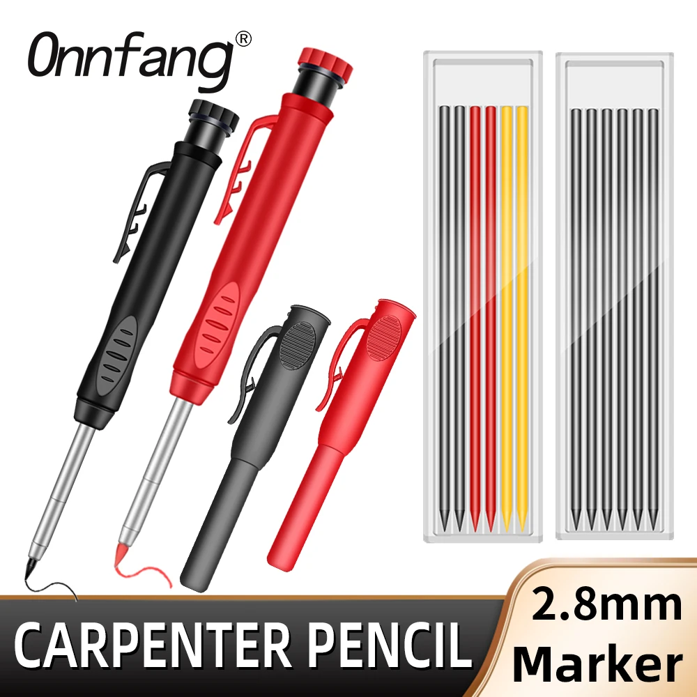 Onnfang katı marangoz kalem derin delik işaretleme kalem Scriber dolum marangoz Scriber mekanik kalem ağaç İşleme araçları